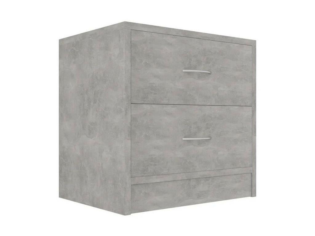 Table de chevet 2 tiroirs bois effet béton Calmetop 64336AVDW