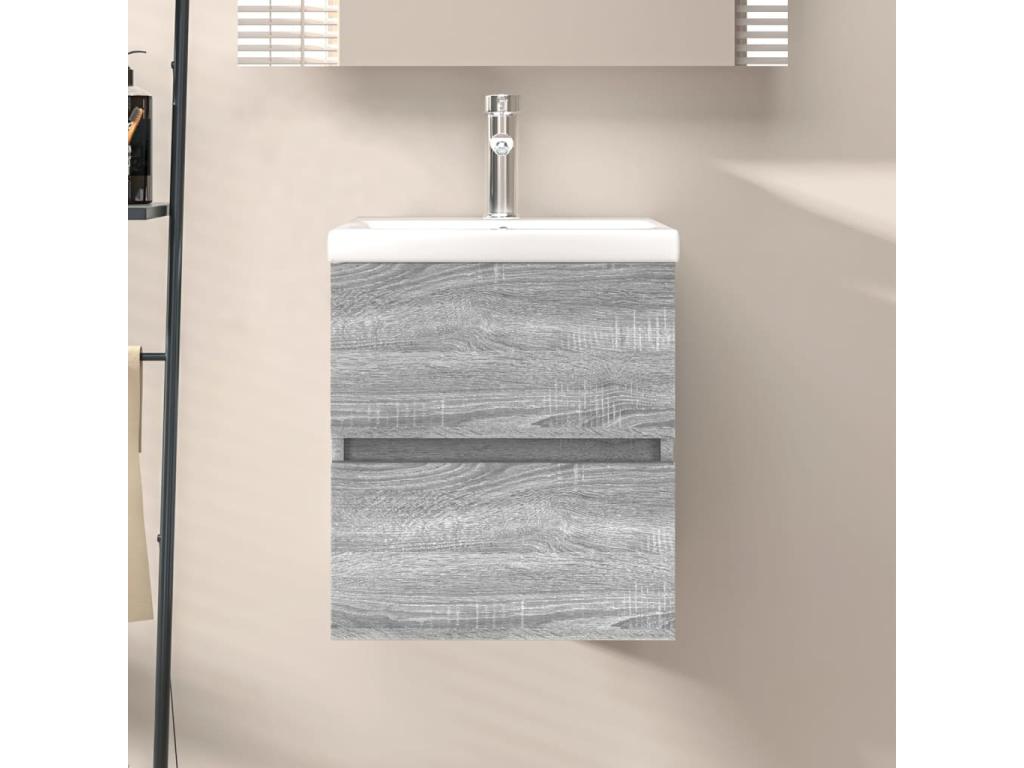 Armoire d'évier Nidchicshop gris 41x38,5x45 cm Bois d'ingénierie 93034CSUM