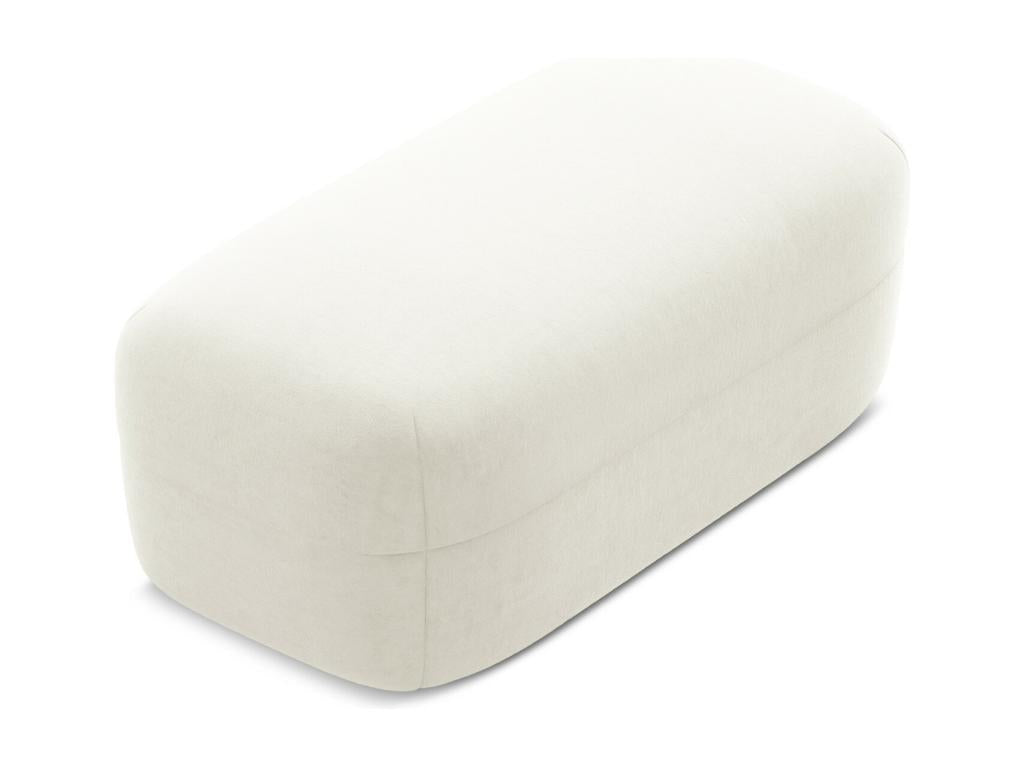 Pouf en velours - beige clair - Calmetop 83769MGUE