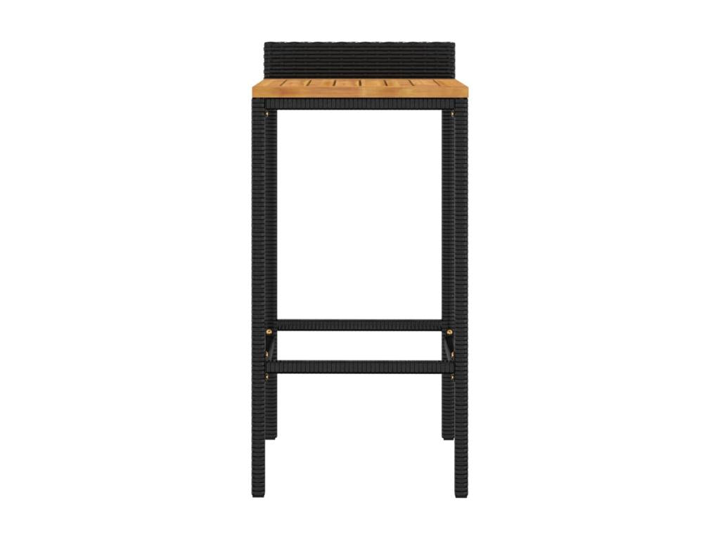 Tabourets de bar 4 pcs noir résine tressée et bois d'Calmetop 31855RTXC