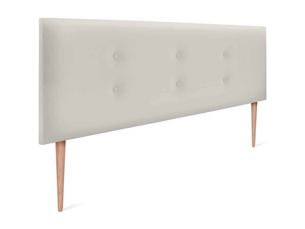 Nidchicshop Tête de lit similicuir avec 2 Nidchicshopées de boutons 150x105cm avec pieds Lits 150 - Blanc Osseux 72136IDNX