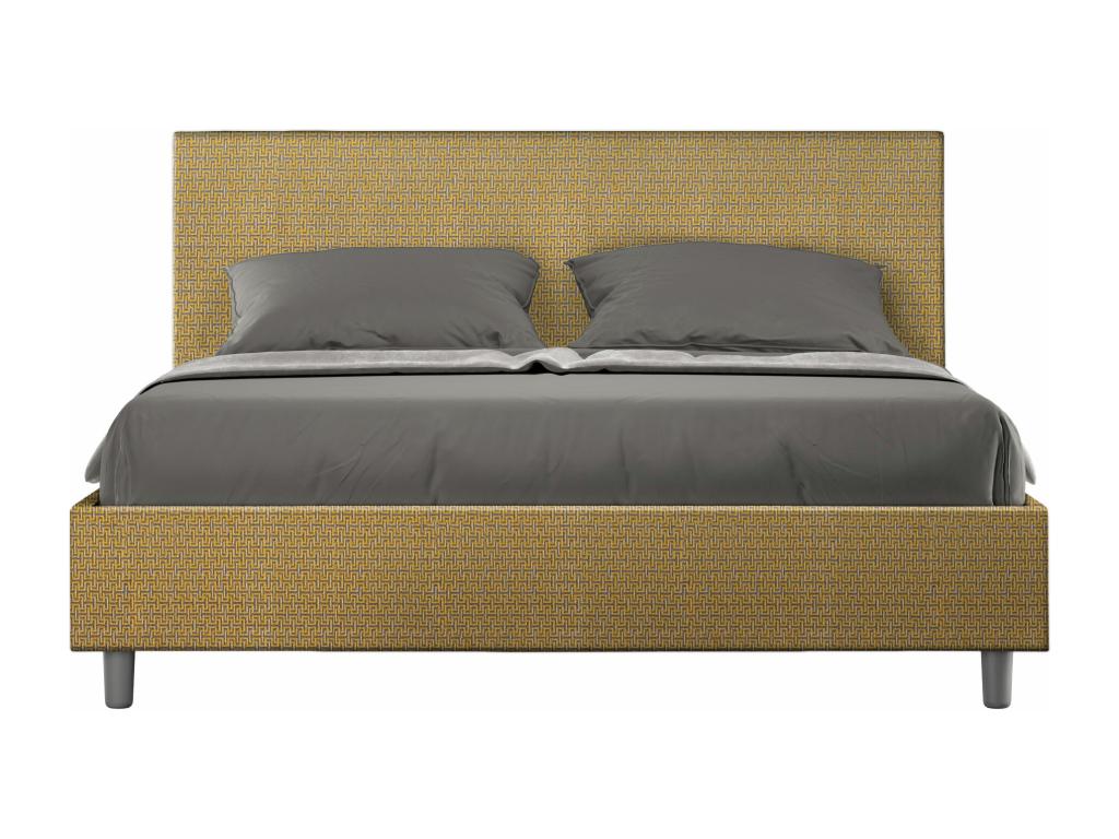 Lit avec sommier rembourré 160x190 tissu Labirinto 06 jaune Calmetop 38077YMBH