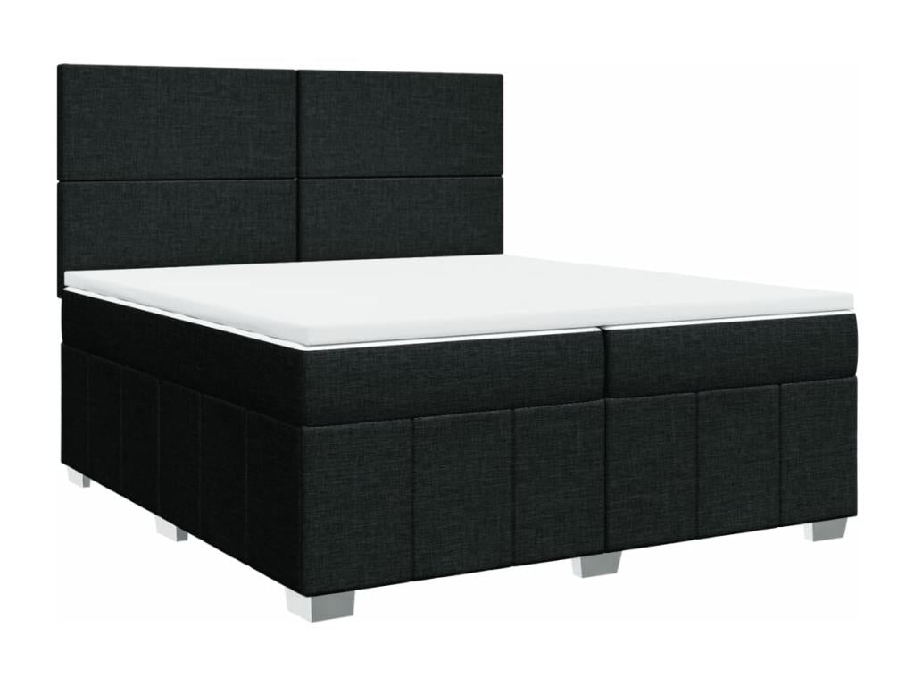 Sommier à Calmetop de lit avec matelas Noir 200x200 cm Tissu 48518FWOD