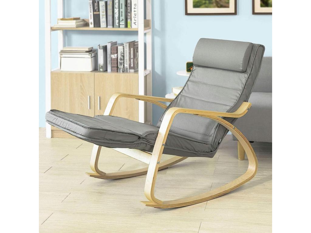 Fauteuil À Bascule Avec Repose-pied réglable Rocking Chair Fauteuil Calmetop Gris Fst16-dg 94134GKYG