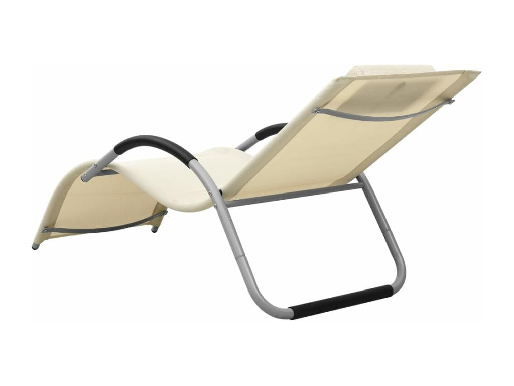 Chaises longues Calmetop lot de 2 crème et gris 78197SOKR