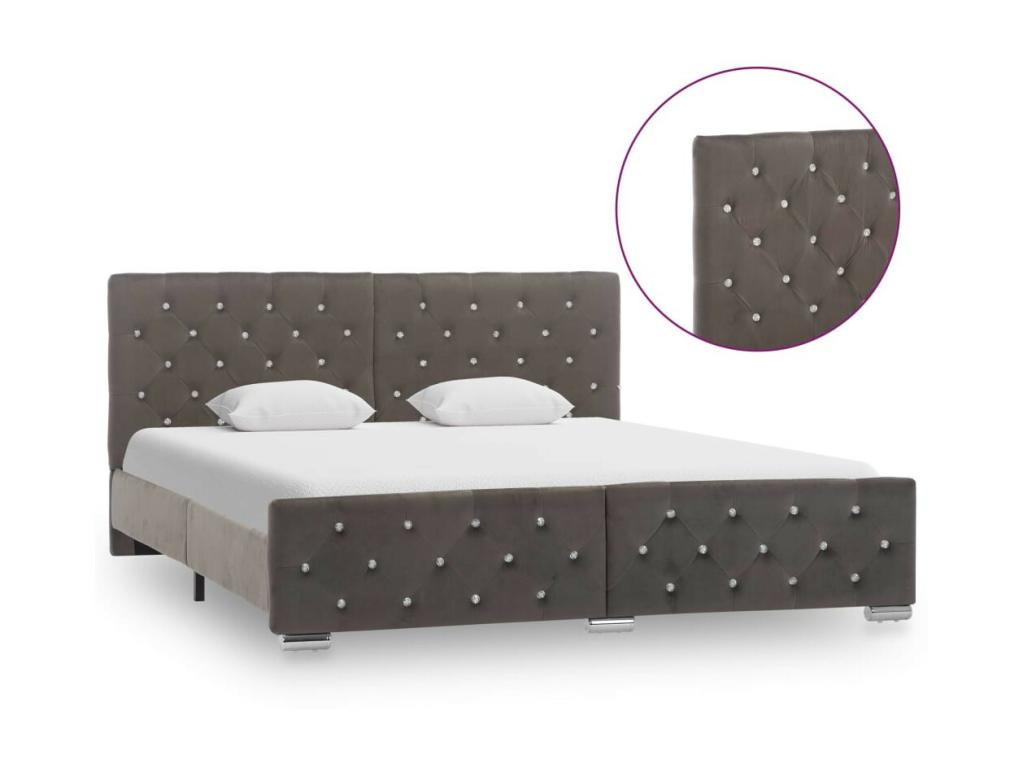 Lit Gris Tissu 160x200 4 78681FJII