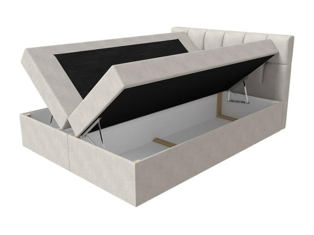 Lit continental Calmetop 128 Continental Double Brun clair 200x200 Tapisserie 53373MQFO