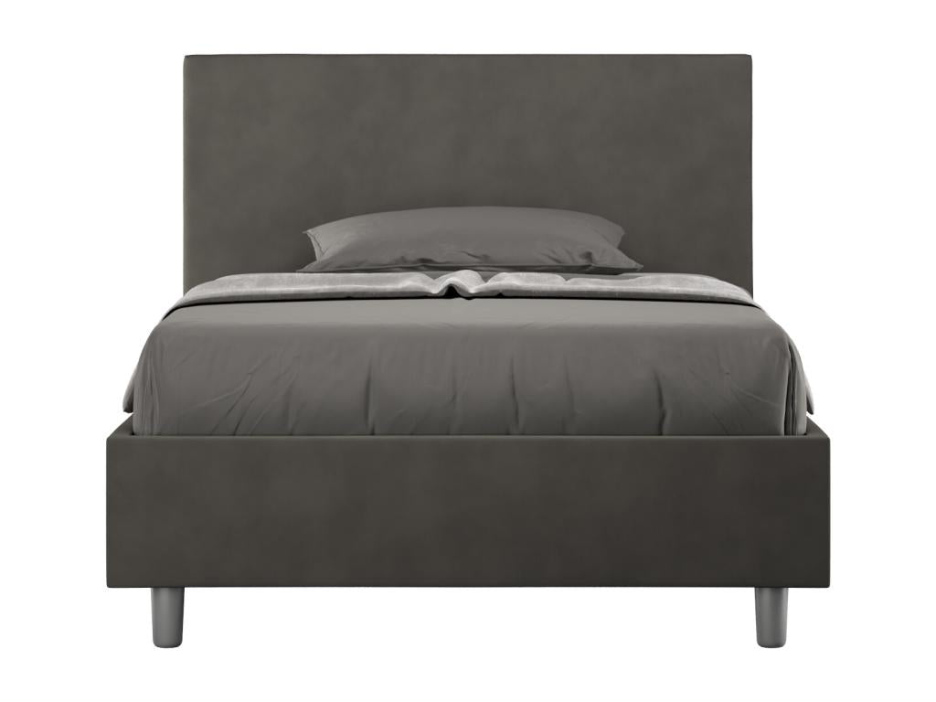 Lit 1 place et demi sans sommier rembourré 120x200 microfibre gris Nidchicshop 21278CCEU