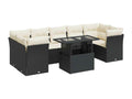 Salon de jardin 8 pcs avec coussins noir résine tressée 81104PQQI