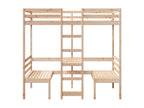 Lit mezzanine avec bureau et chaises 80x200 cm pin massif 61697FCEX