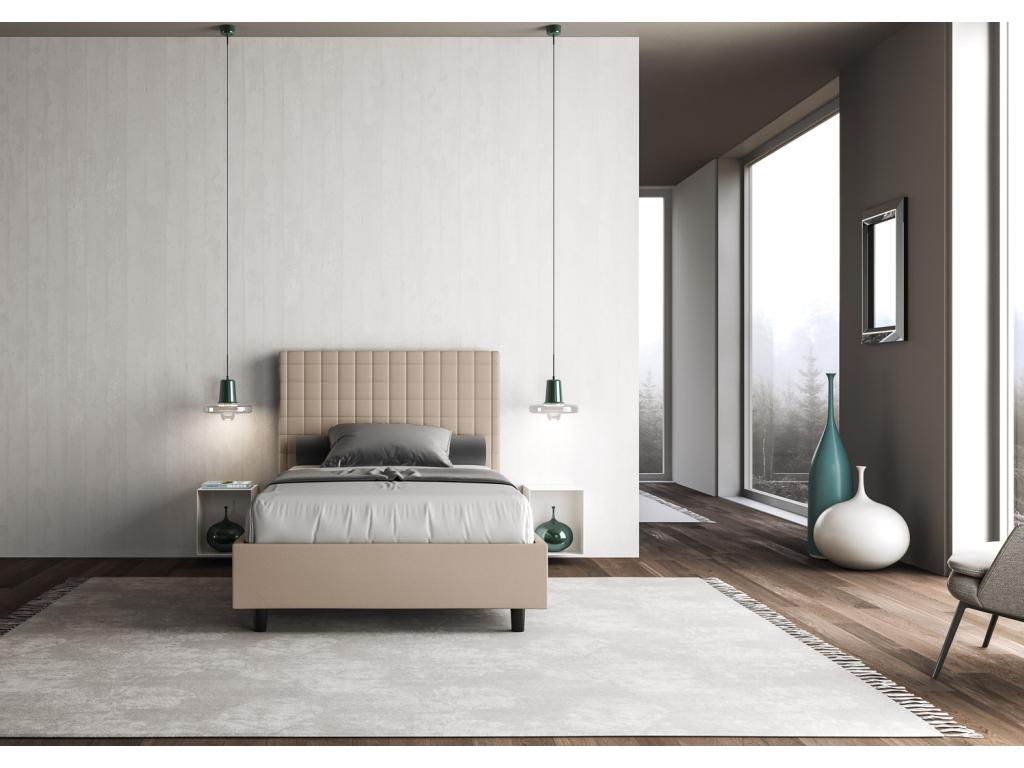 Lit sans sommier rembourré 140x200 similicuir Calmetop 46607UGEI