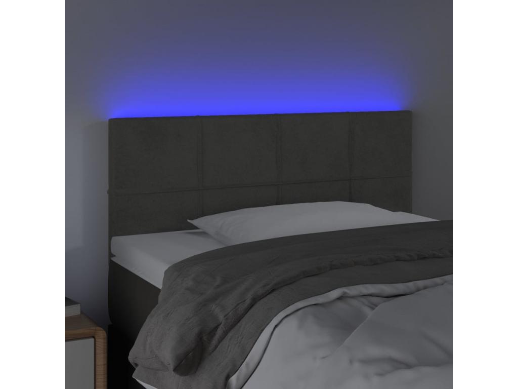 Tête de lit à LED Gris foncé 90x5x78/88 cm Velours 49684UQTI