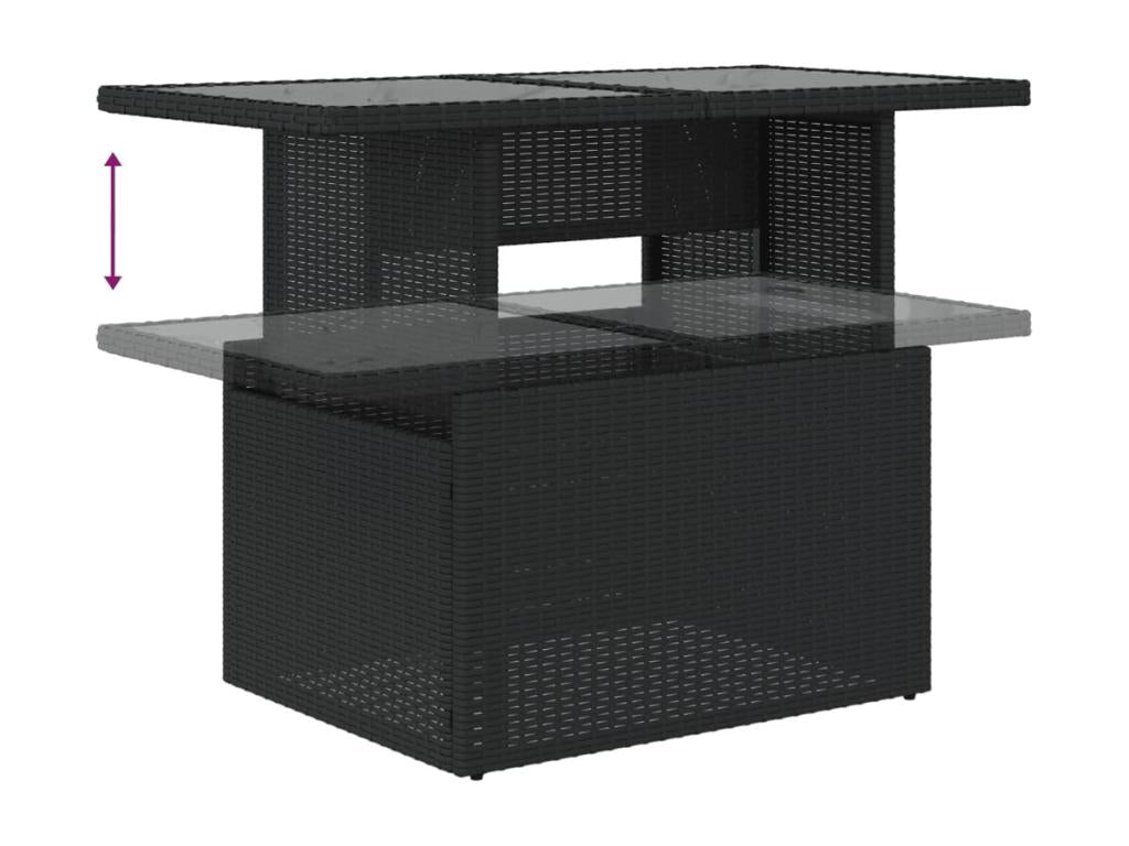 Salon de jardin 6 pcs avec coussins noir résine tressée 94005FHCR