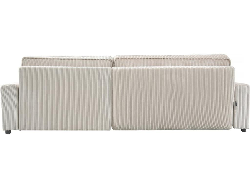 Canapé d'angle convertible et réversible en velours tricoté Artvivrestore - 3 places - Beige 11854ZPHI