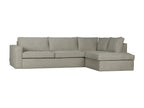 Calmetop - Canapé d'angle droit en tissu naturel clair 19152VQFJ