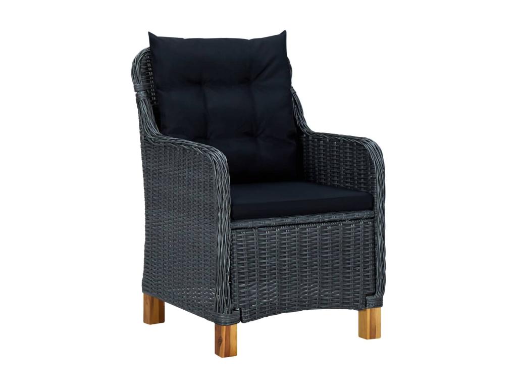 Ensemble à manger de jardin 7 pcs Gris foncé 92171MLNX