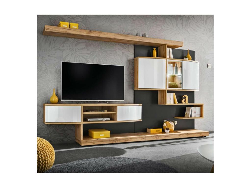 Ensemble Meuble TV Artvivrestore 300cm Naturel / Anthracite 13674HIKM