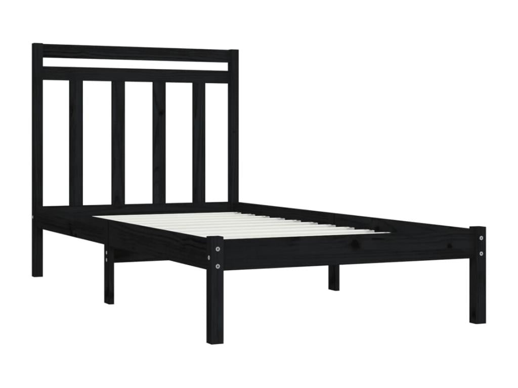 Cadre de lit Noir Bois massif 100x200 cm 08236VTWO