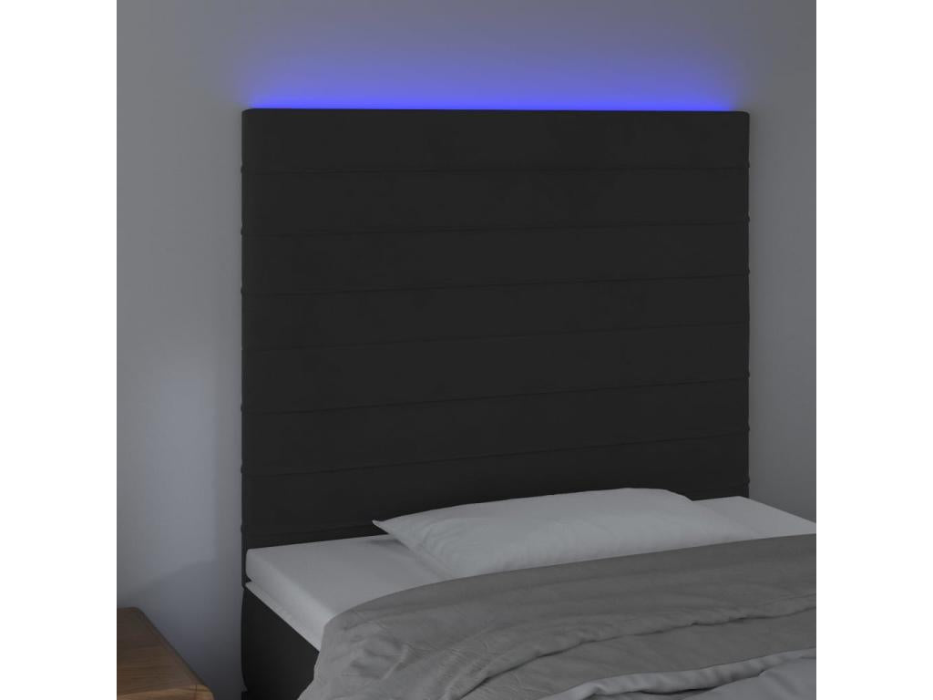 Tête de lit à LED Noir 90x5x118/128 cm Velours 00865KKFU