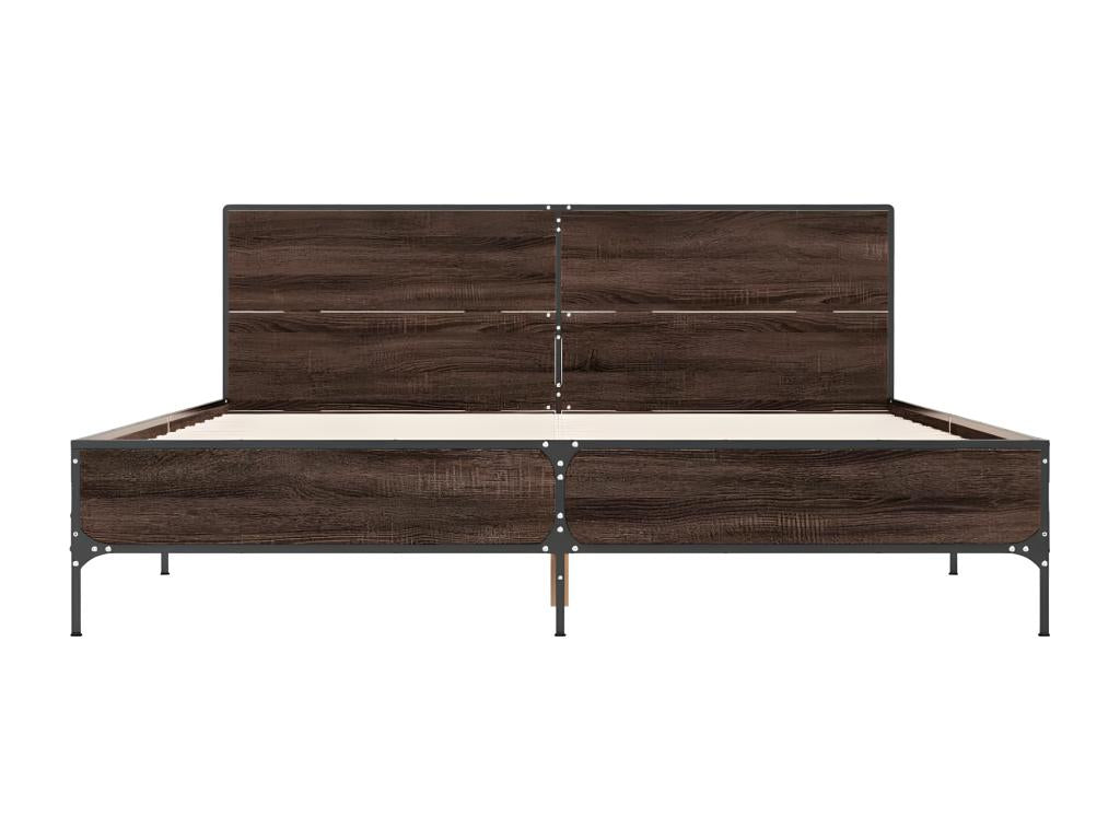 Cadre de lit sans matelas chêne marron 140x200 cm 67091BOVI