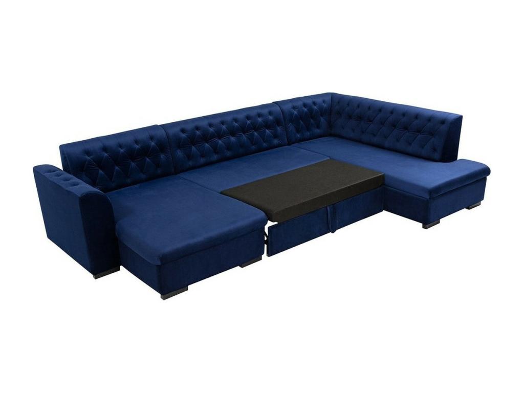 Canapé d'angle Calmetop 269 Gris Fonction de couchage Boîte de literie 345x205x82cm 71052QZEF