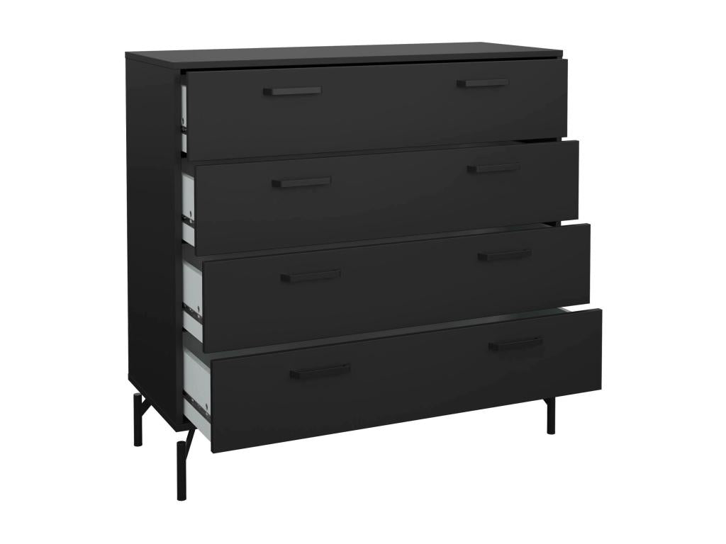 Commode Artvivrestore Commode polyvalente Commode de chambre Meuble avec tiroirs 99x40 h96 cm Noir 55841NSXT