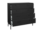 Commode Artvivrestore Commode polyvalente Commode de chambre Meuble avec tiroirs 99x40 h96 cm Noir 55841NSXT
