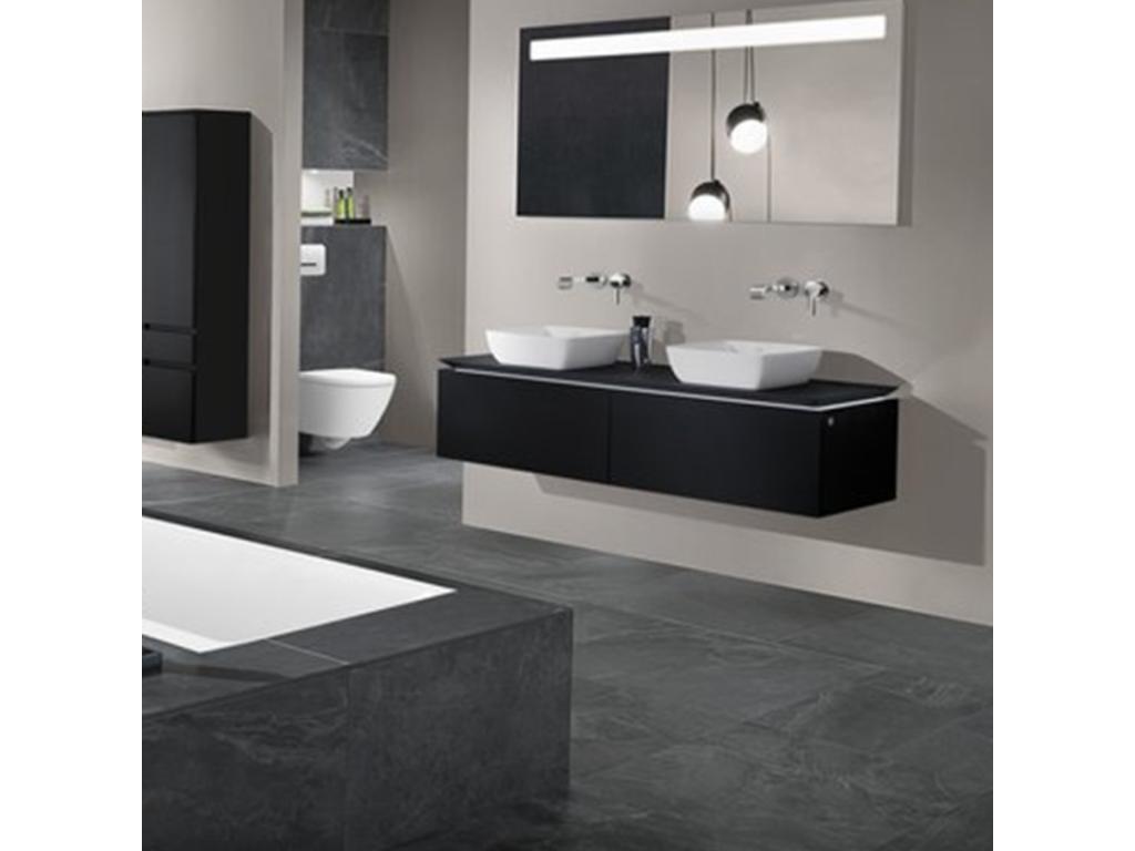 Vasque carrée à poser Calmetop Blanc céramique plus 02156ESUP