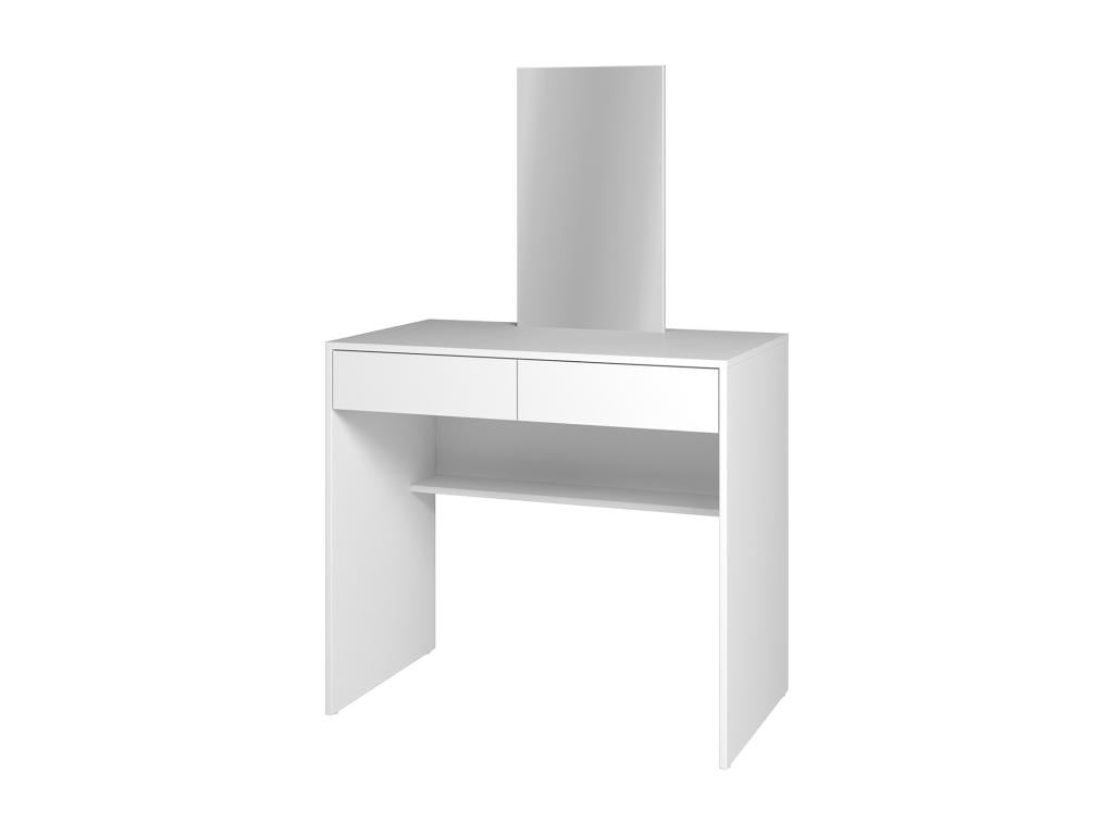 Coiffeuse table de maquillage avec 2 tiroirs miroir coloris blanc 05784FDVO