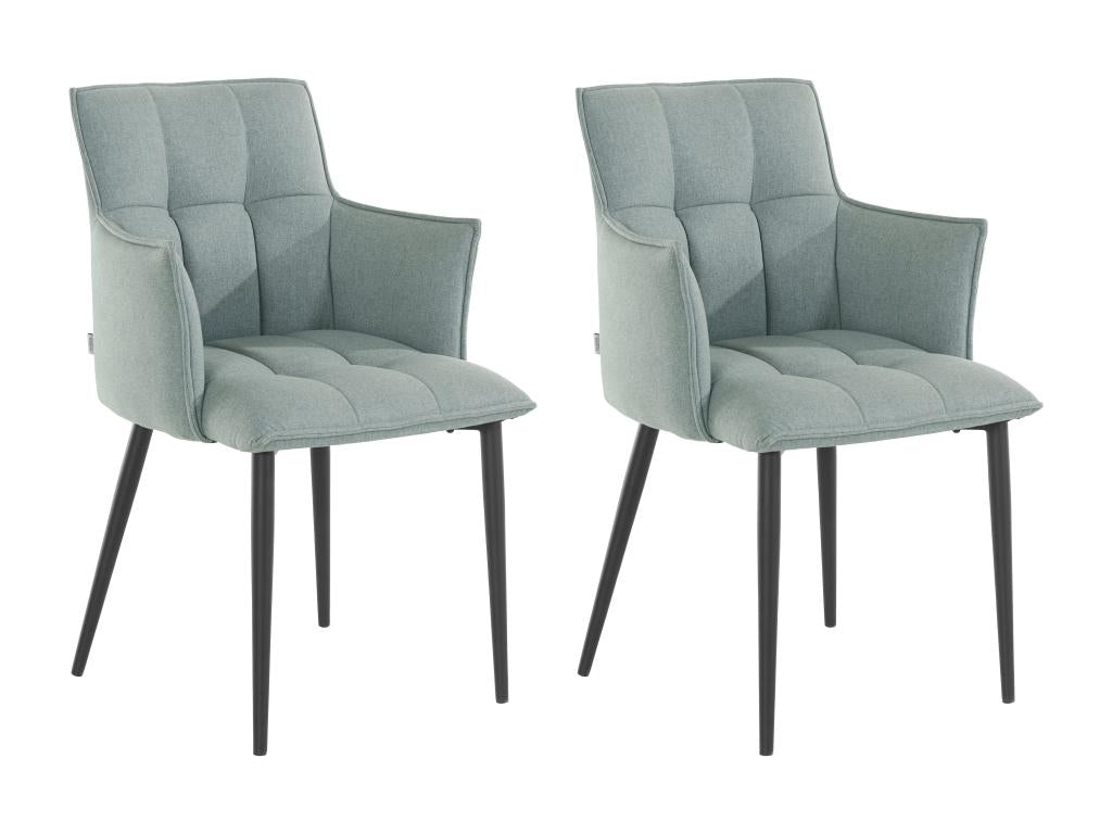 Nidchicshop - Lot de 2 chaises de salle à manger rembourrées en tissu vert menthe 77829MKJA
