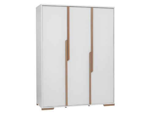 Armoire 3 portes Calmetop Blanc et bois 49381CSKT