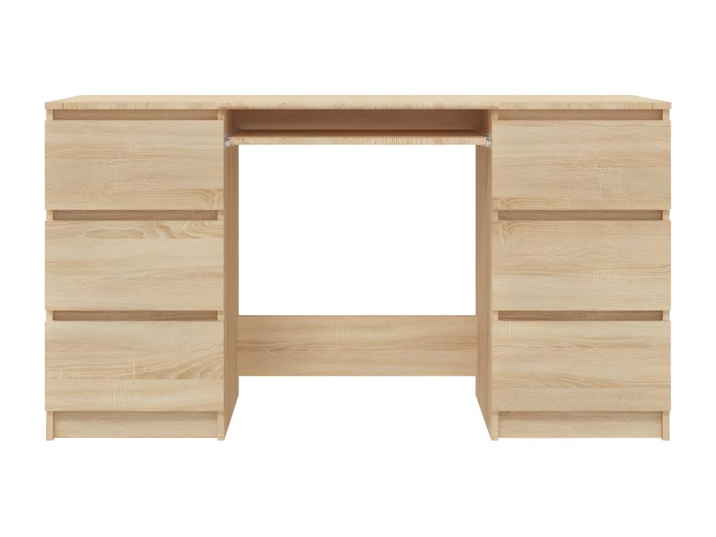 Bureau Chêne Calmetop 140x50x77 cm Bois d'ingénierie 14451IAOZ