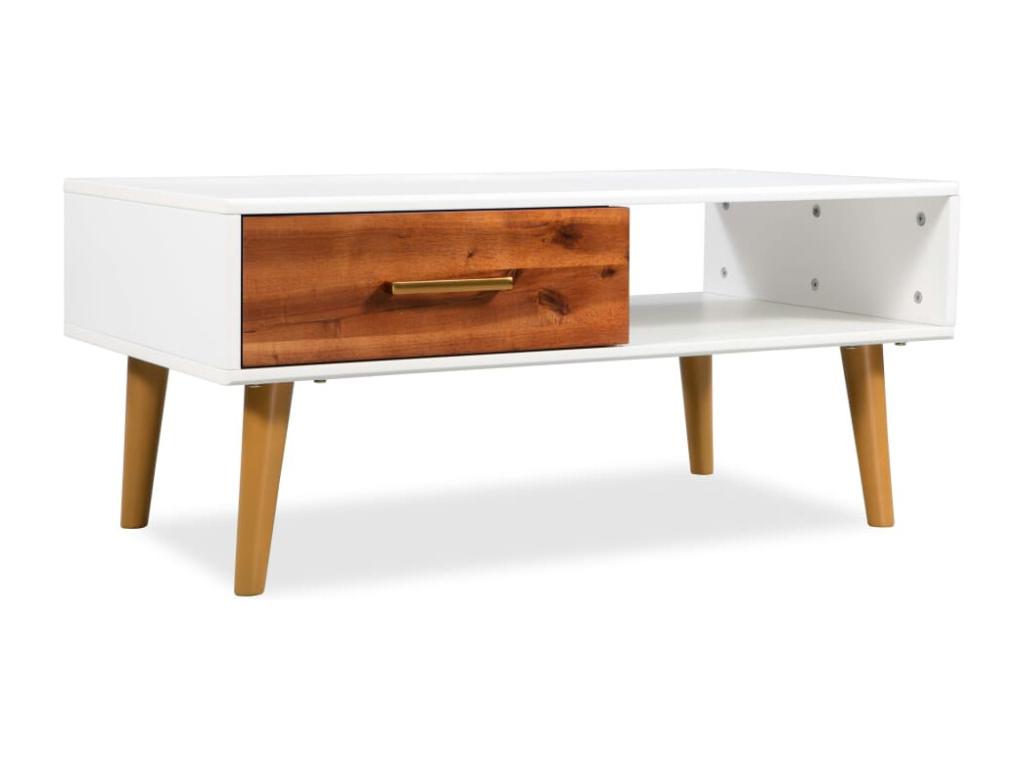 Table basse Bois d'Calmetop massif 90x50x40 cm 87210DOXI