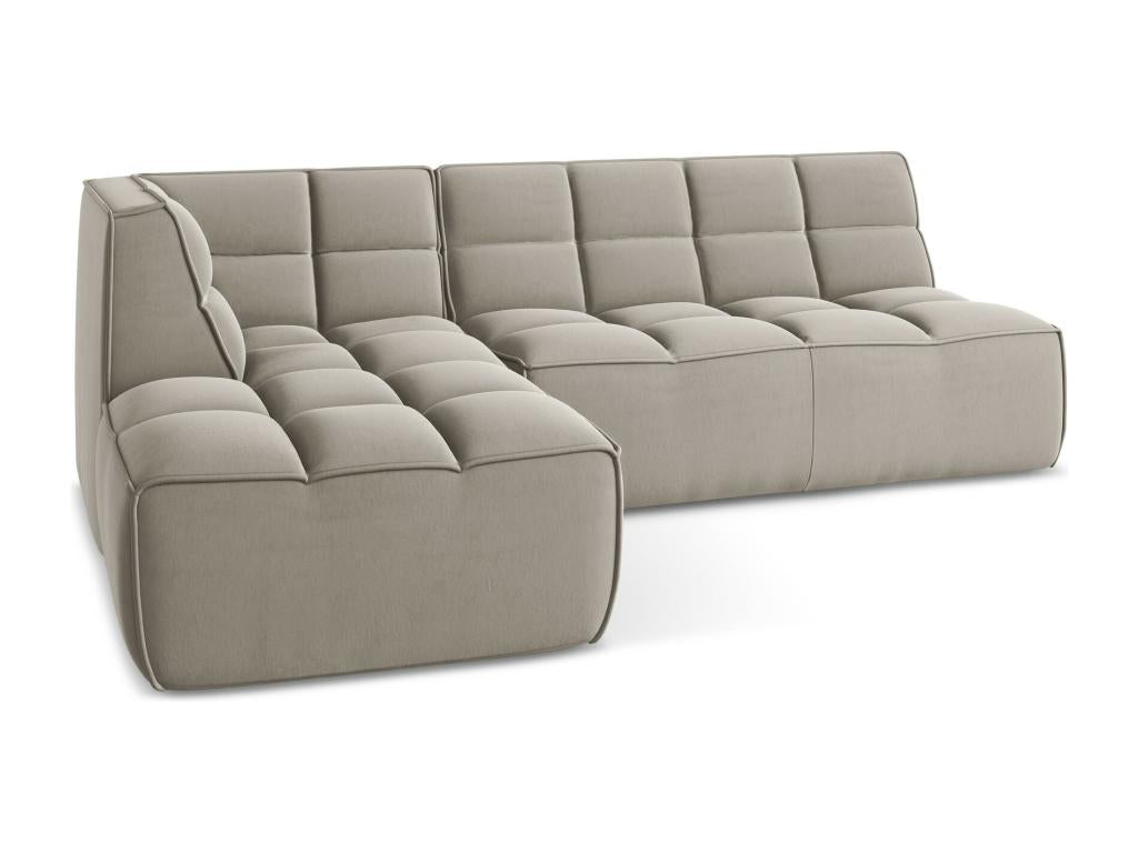 Canapé d'angle 4 places modulaire droit en velours - Calmetop 77870WJZL