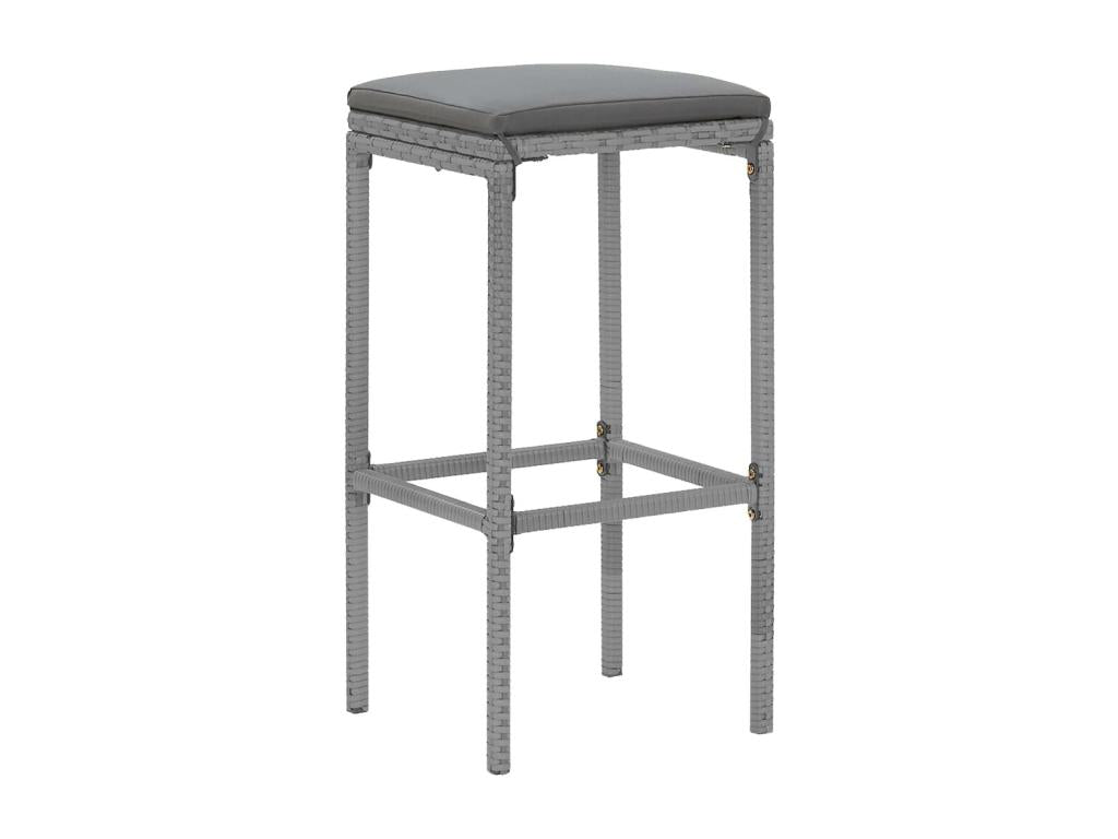 Ensemble de bar de jardin 9 pcs avec coussins gris poly rotin 10756MQOA