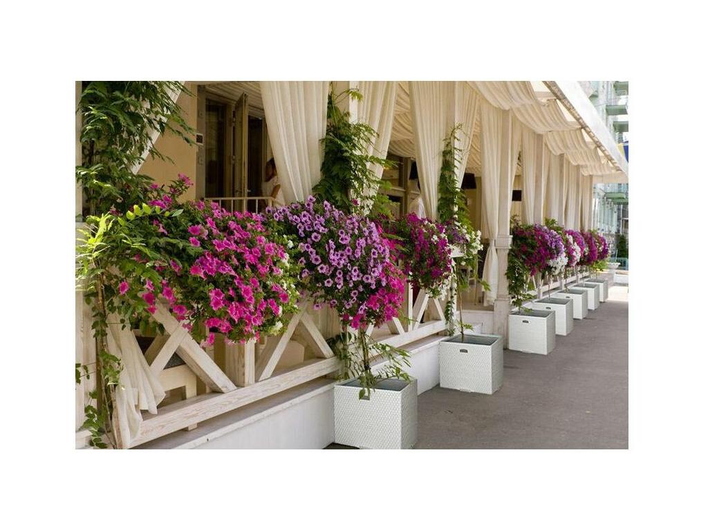 Jardinière en résine tressée 46x46x46 cm Miel 41383TVXX