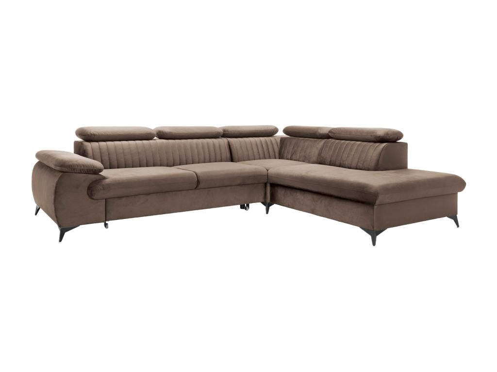 Canapé grand angle droit convertible en velours Nidchicshop 48069ZZZZ