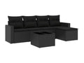 Salon de jardin 6 pièces avec coussins noir résine tressée 21541OEKC