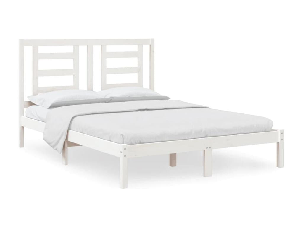 Cadre de lit Blanc Bois de pin massif 140x190 cm 54829SCRQ