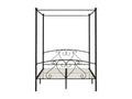 Lit à baldaquin Noir Métal 140x200 67270MKJN