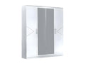 Armoire 2 portes 2 portes miroir Blanc brillant - Nidchicshop - L 182 xl 63 x H 210 cm 33862KYNJ