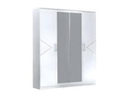 Armoire 2 portes 2 portes miroir Blanc brillant - Nidchicshop - L 182 xl 63 x H 210 cm 33862KYNJ