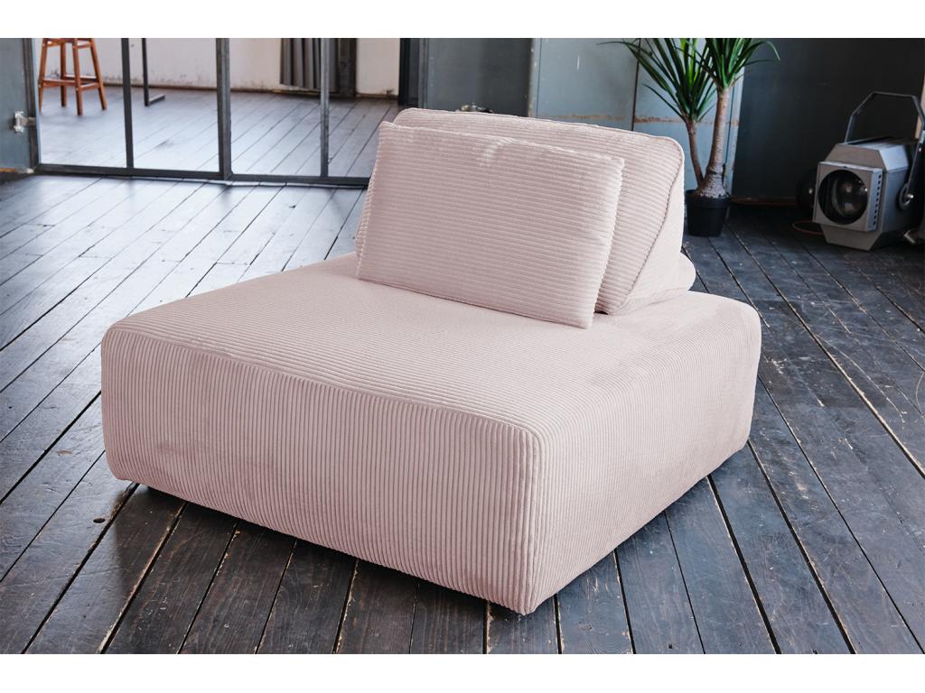 Pouf - Rose velours côtelé - Calmetop 23753POPF