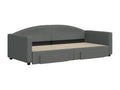 Lit de jour avec gigogne et tiroirs gris foncé 90x200 cm tissu 44697HZAR