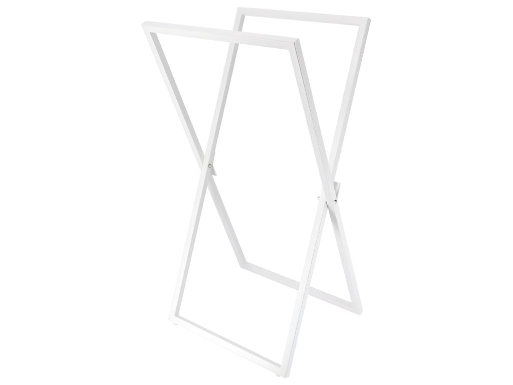 Porte-serviettes pliable 2 Barres en métal Blanc H 85 cm 73609WBHA