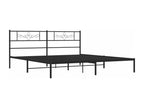 Cadre de lit métal avec tête de lit noir 200x200 87574TNAF