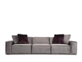 Canapé modulable 3 places avec 2 coussins Artvivrestore Bois massif et Tissu Gris 47077FZJL