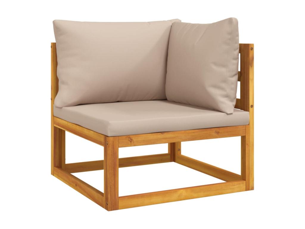 Salon de jardin 6 pièces avec coussins Calmetop bois massif 43623YQMZ