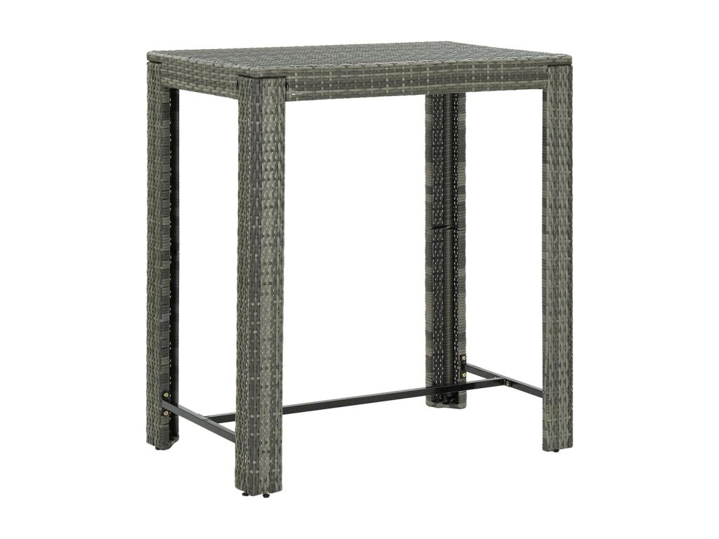 Table de bar de jardin Gris 100x60.5x110.5 cm Résine tressée 18503VFQT