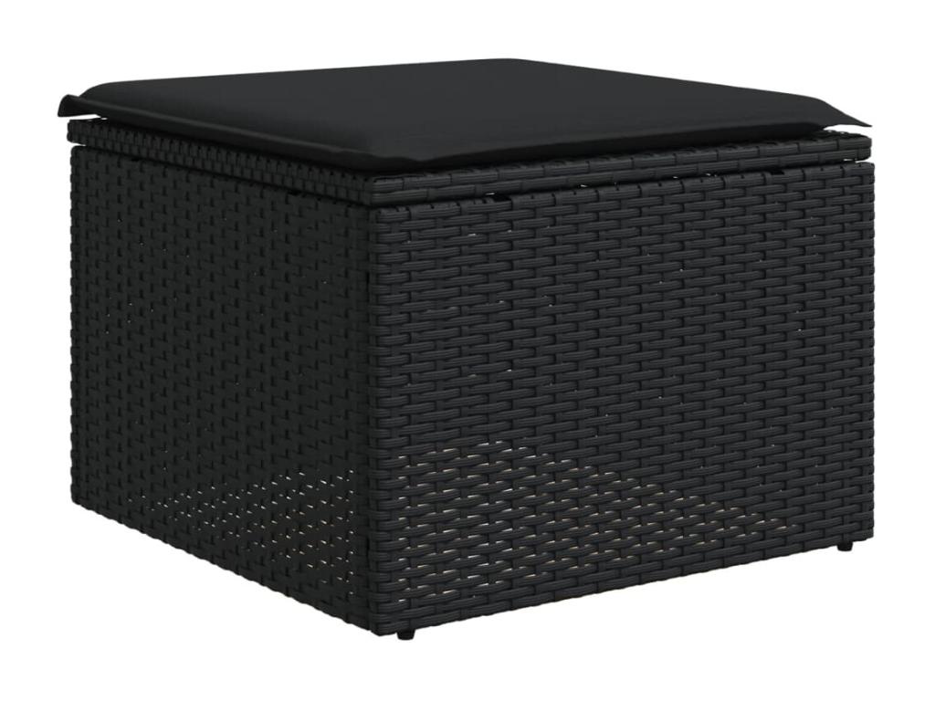 Salon de jardin 10 pcs avec coussins noir résine tressée 88527MVQU